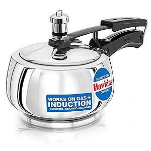 Hawkins Stainless Steel Contura Induction Compatible Inner Lid Pressure Cooker, 1.5 Litre, Silver (SSC15) price in India.