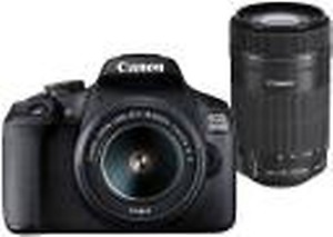 Canon EOS 1500D 24.1MP Digital SLR Camera (Black) with 18-55 and 55-250mm is II Lens price in India.