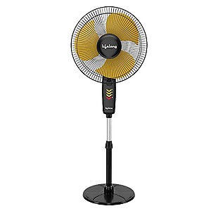 Lifelong LLPF922 Pedestal Fan for Cooling with Automatic Oscillation | Home, Kitchen & Office Use | 400 mm | Powerful Air Throw (Black, 1 Year Warranty) price in India.