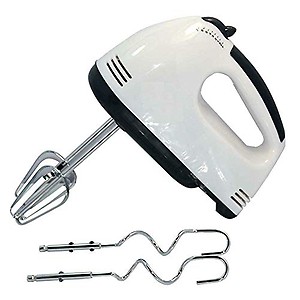 Alok 7 Speed Hand Mixer Electric, Portable Kitchen Hand Held Mixer, Food Blender Whisk, Dough Hooks, with Easy Button and 5 Attachments for Cookies, Cakes, Dough, Batters (300 Watts) price in India.
