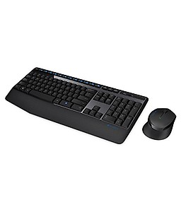 Logitech MK345 Wireless Keyboard and Mouse Set Full-Sized Keyboard with Palm Rest and Comfortable Right-Handed Mouse, 2.4 GHz Wireless USB Receiver, Compatible with PC, Laptop - Black price in India.