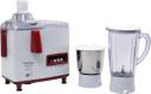 T-Series Suprimo 500-watt Juicer Mixer Grinder with 2 Jars (White & Red) Overload Protector Anti Skid Feet 230 V 50 Hz Ac. price in India.