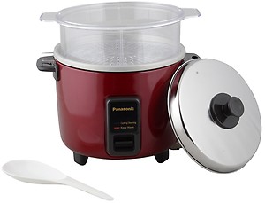 Panasonic Electric Automatic Cooker with Auto Switch Off| SR-WA10H-S | 450 Watts | Capacity 1.0 Litre With 600 Grams Raw Rice Cooking |Colour Burgundy price in India.