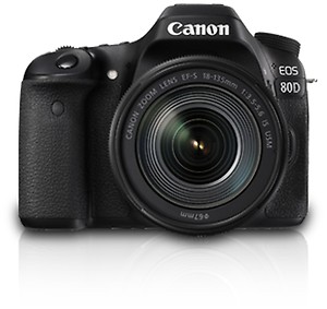 Canon EOS 80D 24.2MP Digital SLR Camera (Black) + EF-S 18-135mm f/3.5-5.6 Image Stabilization USM Lens Kit price in India.