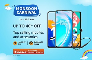 Monsoon Carnival [18-22 June] | Upto 1500 Coupon on 4G/5G Smartphones + ICICI Bank Discount