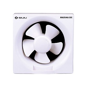 Bajaj Maxima DLX 150 MM Exhaust Fan for Kitchen & Bathroom | Strong Air Suction, Rust Proof Body & Dust Protection Back Shutters | Voltage Protection | 100% Copper Motor | 2-Yr Warranty | White price in India.