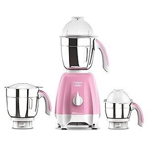 Vidiem Acrylonitrile Butadiene Styrene Mixer Grinder (Pink) 580 Vision|Mixer Grinder 650 Watt With 3 Leakproof Jars With Self-Lock For Wet&Dry Spices, Chutneys&Curries|5 Years Warranty price in India.