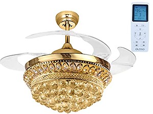 oltao Auric Chandelier Fan With Bldc Motor, Acrylic Led Light, Noiseless Retractable Blade, Summer/Winter Mode And Remote price in India.