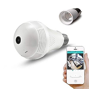 SIFIPRO Cutech 2MP 960/1080p Bulb Shape Fisheye 360° Panoramic sf Wireless WiFi IP CCTV Security Camera with Coloured Night Vision price in India.