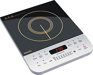 Philips Viva Collection HD4928/01 2100-Watt Induction Cooktop, Soft Touch Button with Crystal Glass (Black) price in India.