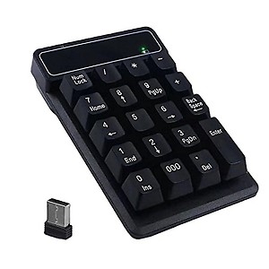 C2K Wireless Number Keyboard 19 Keys Numeric Keypad with USB Receiver for Laptop price in India.