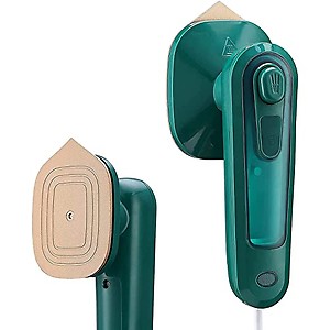 Micro Steam Iron Mini Green by TECHGETS STORES, Handheld mist spray Iron with cotton braided Wire Dry And Wet Wrinkles Removing Lightweight Steamer for Home Office Mini Ironing Machine(Green) price in India.