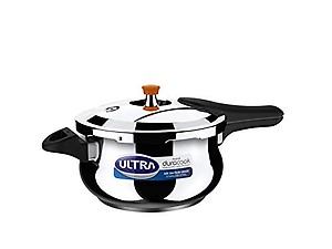 ULTRA Duracook Handi 5.5 L Stainless Steel Pressure Cooker,AISI 304 Food Grade SS, Froth collector-spillage control,Induction compatible,Imp Bonded composite base,ISI,10Y Warranty price in India.