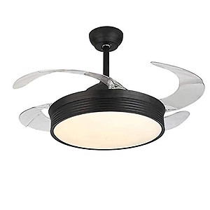 Kanz Enterprises Metal Modern Ceiling Fan with Retractable/Invisible Blades/LED Light & Remote Control Chandelier & Fan with Lamp K 525 Silver price in India.