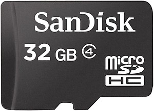 SanDisk 32 GB MicroSD Card Class 4 90 MB/s  Memory Card price in India.