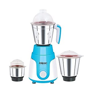 Jaipan Mega Star 550 Watts Mixer Grinder for Kitchen | 3 Stainless Steel Jars for Liquidizing, Wet Grinding & Chutney | 3 Speed with Pulse | Leak-Proof Design | 1 Year Warranty | Blue price in India.