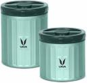 VAYA PRESERVE Lunch Boxes for Office Men, 1 x 500 ml + 1 x 300 ml Containers, Vacuum Insulated Food Jar for Single Meal, Easy to Carry Leakproof Stainless Steel Tiffin for Office,Green price in India.