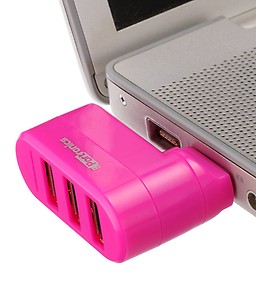 Portronics Just Inn 3 Port USB Hub and Card Reader Combo (Pink) price in India.