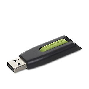 Verbatim 16GB Store 'n' Go V3 USB 3.0 Flash Drive, Black/Green 49177 price in India.