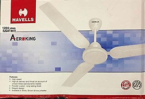 Havells Aeroking 1200 mm 400 RPM High Speed Ceiling Fan (White) price in India.