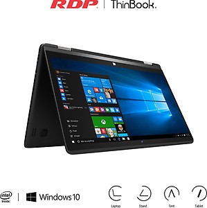 RDP ThinBook 1110 (Intel 1.92 GHz Quad Core/2GB RAM/32GB Storage/Windows 10) 11.6 Touchscreen Convertible Laptop price in India.