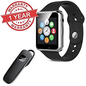 MacBerry A1 Bluetooth Sport Smart Watch With Camera/SIM/TF Card Support & Bluetooth Headset With Mic for Android/iOS Devices (Color may vary) price in India.