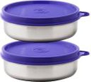 Signoraware Executive Small Stainless Steel Container Set, 200ML Lunch Box, Set of 2, Blue price in India.