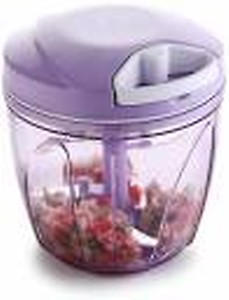 DHARM Handy 900 ml Plastic Dori Chopper, Cutter with 5 SS Blades and Whisker Blade - (Pack of 1, Purple) price in India.