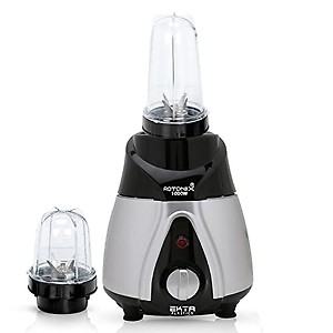 Rotomix 1000-watts Mixer Grinder with 3 Jars (1 Juicer Jar and 2 Bullet Jars) EPMG384,Color Black-Silver price in India.