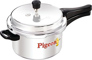 Pigeon By Stovekraft Favourite Aluminium Pressure Cooker with Outer Lid Induction and Gas Stove Compatible 5 Litre Capacity for Healthy Cooking (Silver) price in .