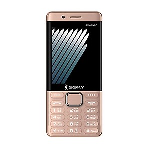 SSKY S1000 Card Phone (Dual Sim, 1.44 Inch Display, 600 Mah Battery, Gold) price in India.