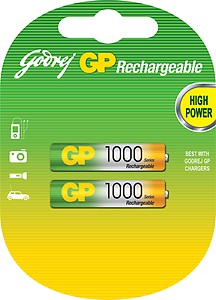 Godrej GP AAA 1000 NiMH Rechargeable Battery (Pack of 2 ) price in India.