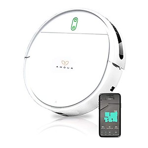 Amour V7s Smart Robotic Vacuum Cleaner with Mopping & Sweeping Function Auto-Recharge Scheduling Compatible App/Alexa/Google Realtime Navigation Strong Suction Power Long Lasting Battery, White price in India.
