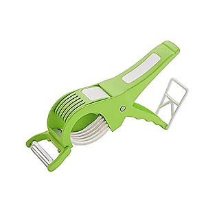 Morges 2 in 1 Vegetables and Fruits Cutting Cutter with Stainless Steel Peeler Blades for Home and Kitchen price in India.