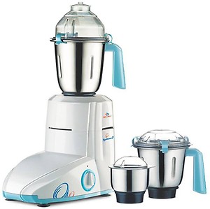 Bajaj Typhoon 750W Mixer Grinder with Nutri-Pro Feature, 3 Jars, White price in India.