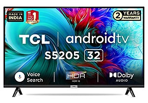 TCL S5205 81 cm (32 inch) HD Ready LED Smart Android TV with Google Assistant (2021 model) price in India.