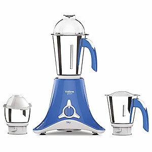 Vidiem Mixer Grinder 614 A Vstar Sky (Blue) | 650 Watts Mixer Grinder with 3 Leakproof Jars with self-lock for wet & dry spices, chutneys & Curries | 2 Years Warranty | Mixer grinder price in India.
