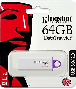 KINGSTON DTIG4/64GBIN & DTIG4/64GBFR 64 GB Pen Drive  (White & Purple) price in India.