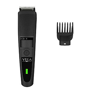 Vega Men T3 Beard Trimmer For Men With Quick Charge, 90 Mins Run-time, For Cord & Cordless Use And 20 Length Settings, (VHTH-19)Black price in India.