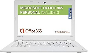 Lenovo Ideapad 11.6 HD Laptop Computer, Intel Dual-Core N3060 1.6 Ghz CPU, 2GB RAM, 32G eMMC SSD, USB 3.0, Webcam, Bluetooth, 802.11AC WiFi, HDMI, 1-Year subscription Office 365, Windows 10, White price in India.