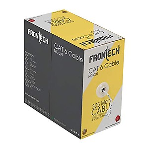 FRONTECH Cat6 Ethernet Cable/LAN Cable/Network Cable for CCTV, PC & Networking, 305 Meter Long Cable, Best Reliability & Performance with Durable & Long-Lasting Material, (NC-0001, White) price in India.