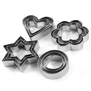 Cookies Cutter Set Stainless Steel Biscuits Bread Cookies decoration Cutter With 4 Shape 12 Pieces By Drake price in India.