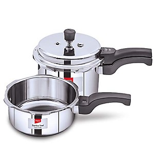 Impex 2 Litres Stainless Steel Pressure Cookers Induction Base, SS Pressure Cookers with High Grade Stainless Steel, Food Grade Interior, Healthy Cooking, 5 Years Warranty (2 Litres - SS Cooker) price in India.