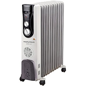 Morphy Richards OFR Room Heater, 11 Fin 2900 Watts Oil Filled Room Heater With 400W PTC Ceramic Fan Heater, ISI Approved (OFR 11F White/Black) price in India.