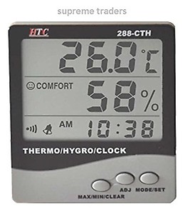 Rytee Sales HTC Instrument 288-CTH Digital Hygro Thermometer with Clock Big 3 Line Display Meter price in India.