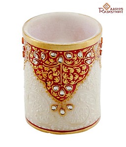 Marvel In Marble - Gold Embossed Pen Stand56 price in India.