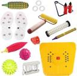 Deltakart DG49 Acupressure Massager Tools Kit with Roller Massager, Bio-Magnetic Power Foot Mat for Stress and Pain Relief Combo Kit Set price in India.