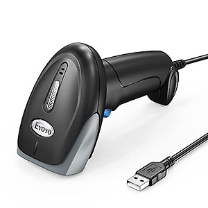 Eyoyo 1D Handheld USB Barcode Scanner Wired Laser Bar Code Reader Plug and Play with USB Cable,for Supermarket, Warehouse, Library, Store price in India.
