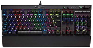 Corsair K70 RGB PRO Wired Mechanical Gaming Keyboard (Cherry MX RGB Red Switches: Linear and Fast, 8,000Hz Hyper-Polling, PBT Double-Shot PRO Keycaps, Soft-Touch Palm Rest) QWERTY, NA - Black price in India.
