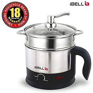 iBELL MPK120L Premium Multi Purpose Kettle/Cooker with 2 Pots 1.2 Litre (Silver) price in India.